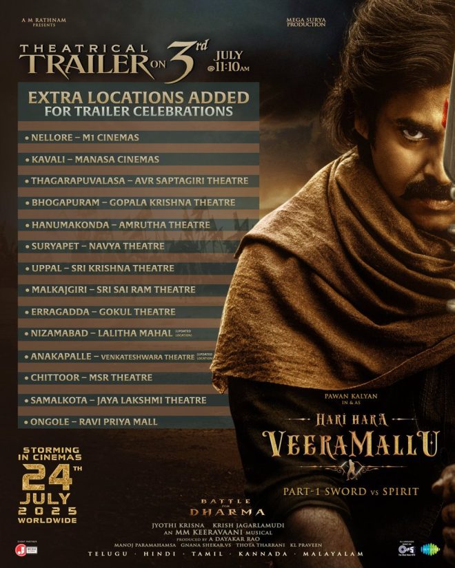 The Sword of Dharma Sparks Controversy in New Cities! —  The Sword of Dharma, Hari Hara Veera Mallu release, Pawan Kalyan movies 2025