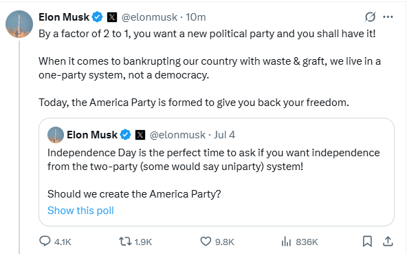 BREAKING: Elon Musk unveils 'America Party' - Is this the future of politics? πΊπΈπ₯ β Elon Musk political movement, America Party launch, new political party announcement