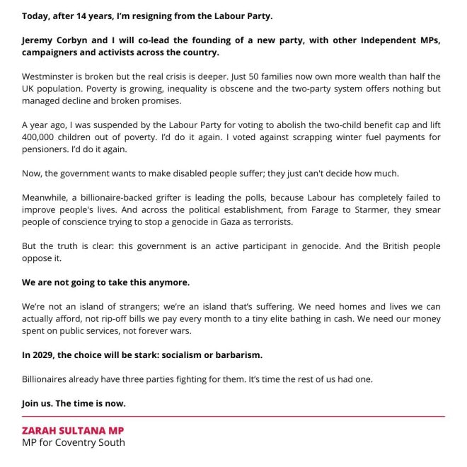 Breaking: Zarah Sultana Leaves Labour to Team Up with Corbyn! —  Zarah Sultana new political party, Jeremy Corbyn Labour split, UK political landscape 2025