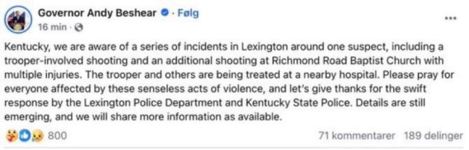 Chaos Erupts: Multiple Shootings at Lexington Church! — shooting incident Lexington Kentucky, Baptist church shooting news, Kentucky State Trooper shooting 2025