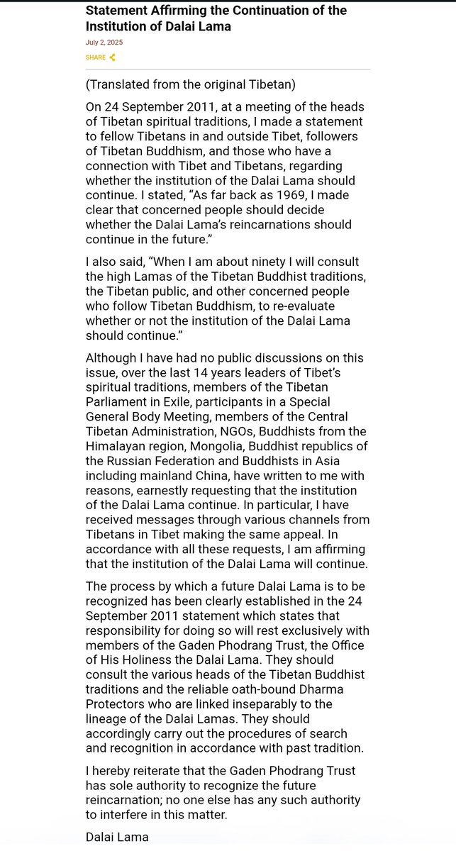 Dalai Lama's Shocking Claim: Only His Trust Will Name Reincarnation! —  Dalai Lama reincarnation news, Gaden Phodrang Trust announcement, Tibetan Buddhism leadership 2025