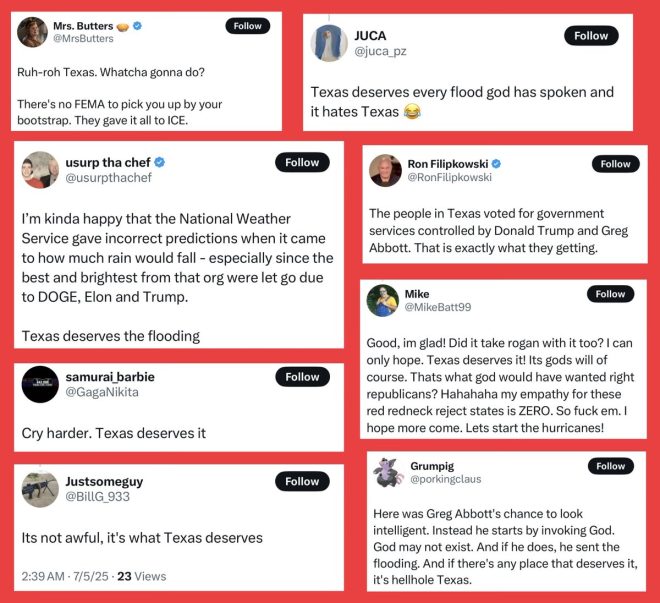 Democrats Celebrate Tragic Flooding: "Texas Deserves This!" — flash flooding tragedy Texas, political reactions natural disasters, Kerr County flooding news 2025