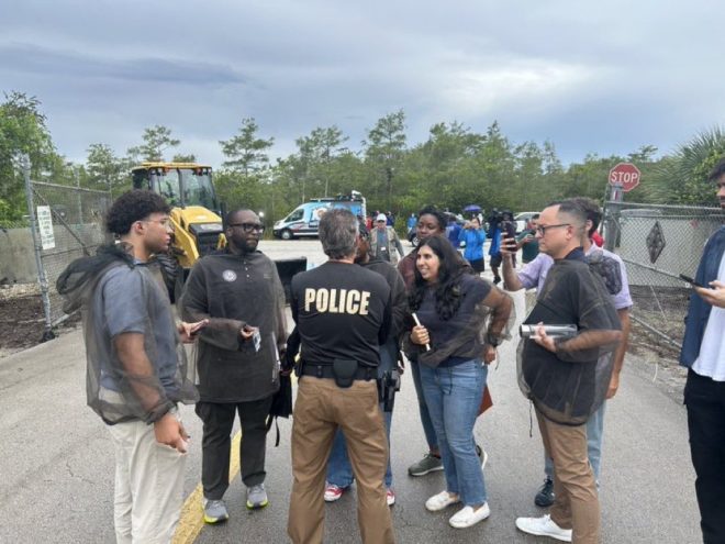 Democrats Denied Access to Alligator Alcatraz: What Happened? — Democrat lawmakers Florida news, Alligator Alcatraz incident 2025, political protest Florida agents
