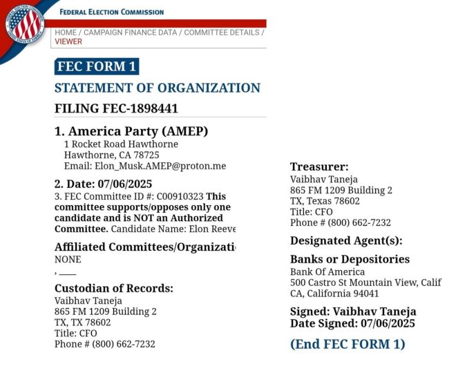 Elon Musk Declares Formation of America Party - Is This the Future of Politics? 🇺🇸🚨 — Elon Musk political party, FEC filing, America Party launch