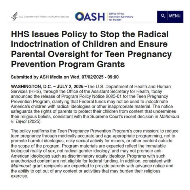 HHS Targets 'Woke' Teen Pregnancy Programs in Controversial Move —  Teen Pregnancy Funding Cuts, HHS Gender Ideology Ban, DEI Program Restrictions 2025