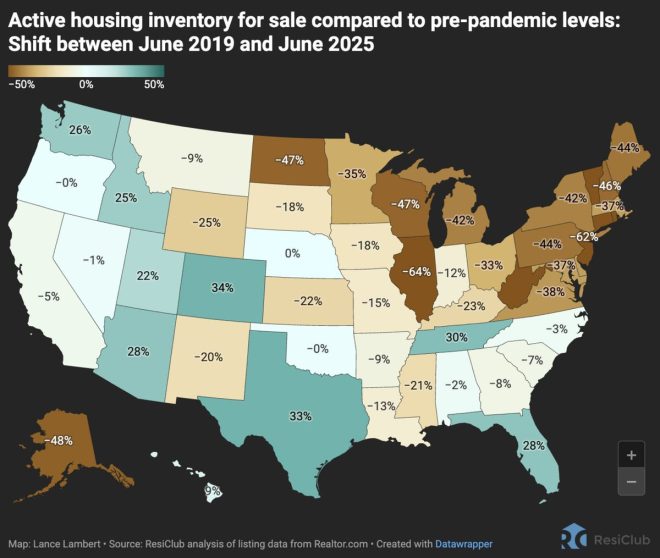 Housing Boom or Bust? 10 States Surpass Pre-Pandemic Levels! — US Housing Market Recovery 2025, Real Estate Trends 2025, State Housing Inventory Levels
