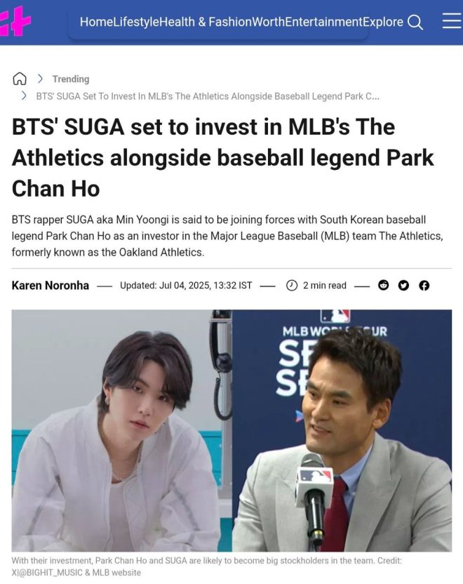 Is SUGA's MLB Investment a Game-Changer for BTS? — SUGA MLB investment, BTS member philanthropy, Park Chan Ho baseball legend