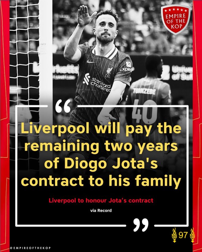 Liverpool Mourns Diogo Jota's Death; Team Unites for Wake