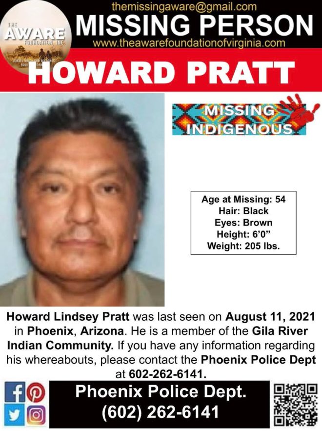 MISSING: Native Leader Disappears, Community Demands Answers!
The AWARE Foundation Inc.
Contact Phoenix Police: 602-262-6141 — missing person case, unsolved disappearances, locate missing individuals