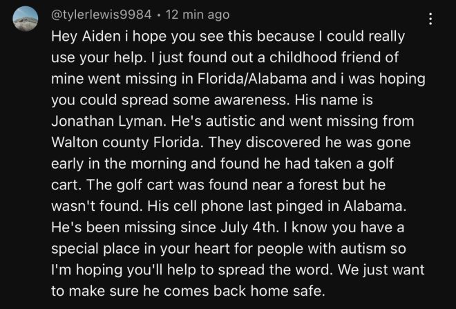 Missing Person Alert: Could You Hold the Key? —  missing person report, contact local authorities, Florida Alabama missing individual