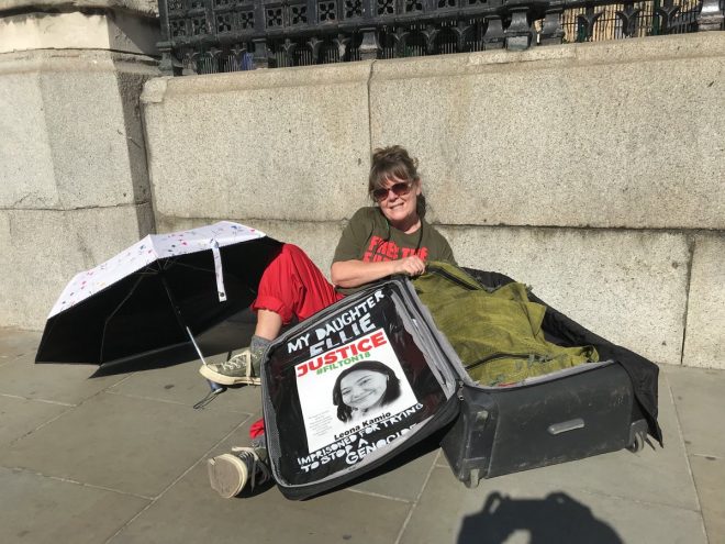 Mother's Protest Defies Ban: A Controversial Stand! —  Palestine Action Protest, Emma Kamio Activism, Israeli Weapons Destruction