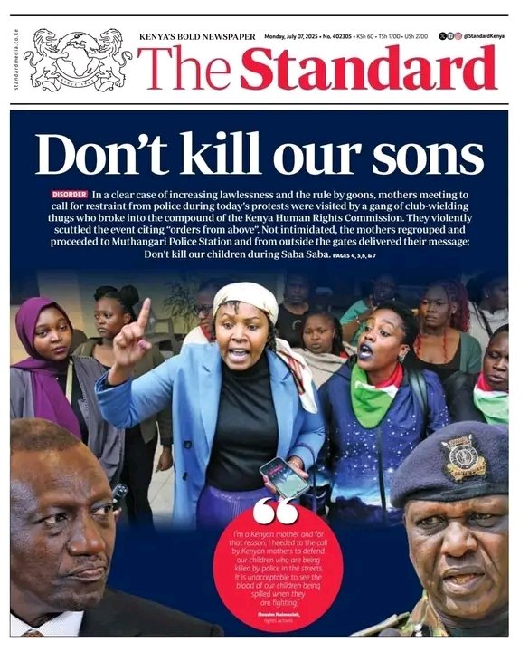 “Nairobi Mothers Demand Justice: ‘Don’t Kill Our Sons!’” — "Justice for Nairobi Youth", "Mothers Against Police Violence", "Saba Saba Protest 2025"