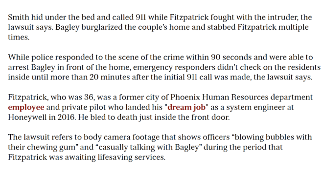 Police Joke as Woman Hides Under Bed During Murder — domestic violence cases Arizona, police response time issues, tragic home invasion stories