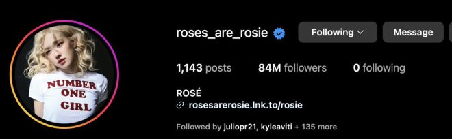ROSÉ Hits 84M Followers: Is She the New Queen of Instagram? — Rosé Instagram milestones, Blackpink member followers, 2025 K-pop stars popularity