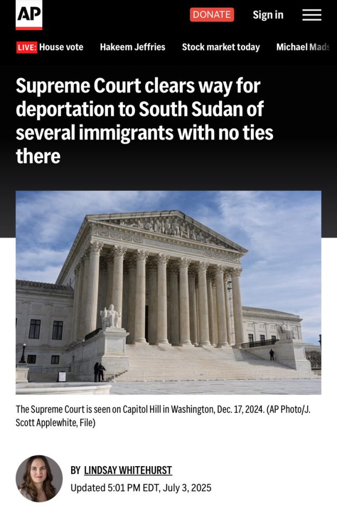SCOTUS Shocks Nation: Trump’s Deportation Plan Unstoppable! —  SCOTUS immigration ruling 2025, Trump administration deportation policy, South Sudan refugee crisis