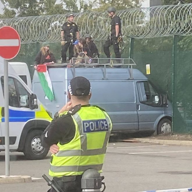 Scottish Protesters Target Leonardo's F-35 Factory! — Edinburgh factory attack, laser targeting systems news, F-35 fighter jet controversy