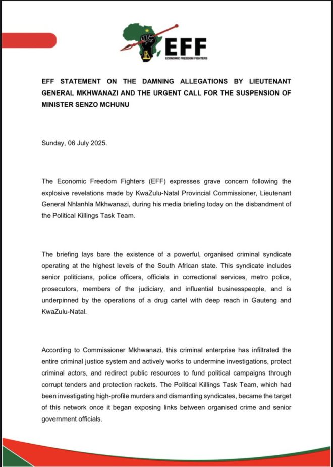 Shocking Allegations: EFF Calls for Mchunu's Suspension! — Corruption in ANC Government, Mkhwanazi Allegations Impact, EFF Calls for Ministerial Accountability