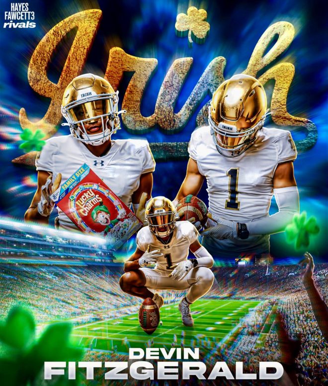 Shocking Choice: Larry Fitzgerald's Son Picks Notre Dame! — Notre Dame football commitment, Class of 2026 wide receiver news, Devin Fitzgerald college choice