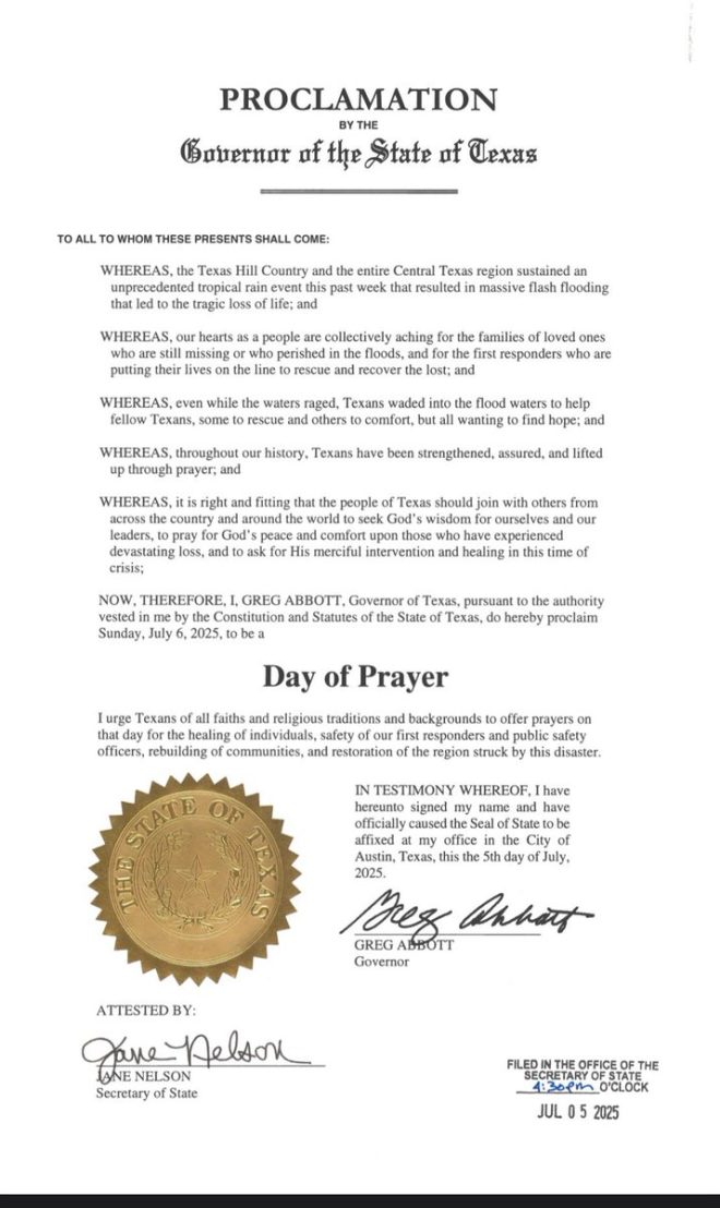 Texas Governor's Prayer Day: Hope or Politicizing Tragedy? — Emergency Response Texas, Texas Flood Relief 2025, Governor Abbott Announcement