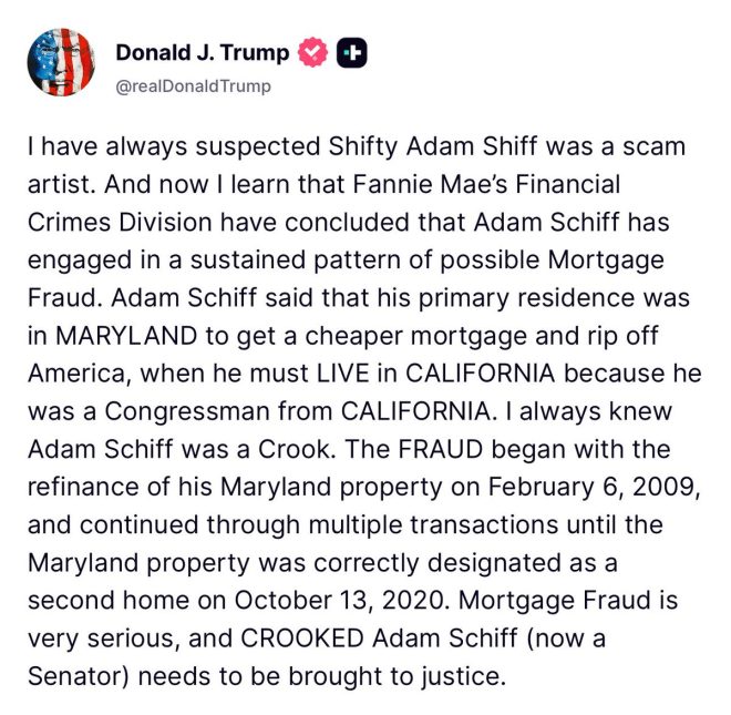 Trump Accuses Schiff of Mortgage Fraud: Shocking Allegations! — Mortgage fraud allegations, Trump Schiff controversy, political corruption claims
