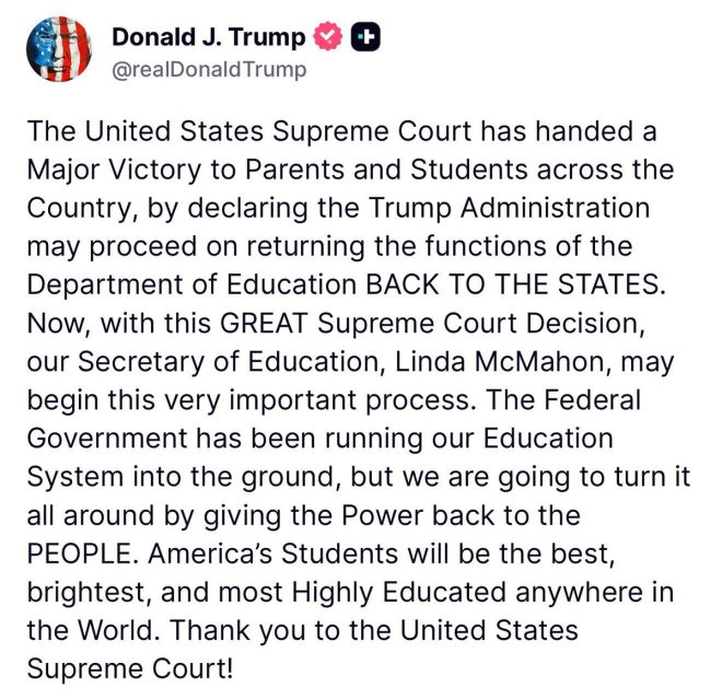 Trump Celebrates Supreme Court's Shocking Education Overhaul! — Dismantling Education Department, Trump Administration Education Reforms, Supreme Court Education Decisions