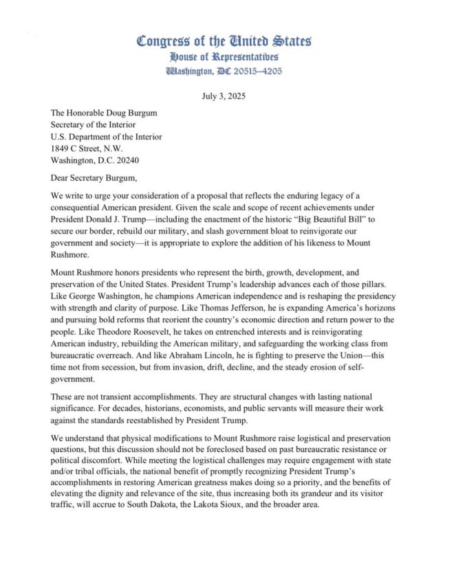 Trump on Mount Rushmore? Rep. Ogles Sparks Outrage! — Trump Mount Rushmore proposal, Andy Ogles political news, Doug Burgum Secretary letter