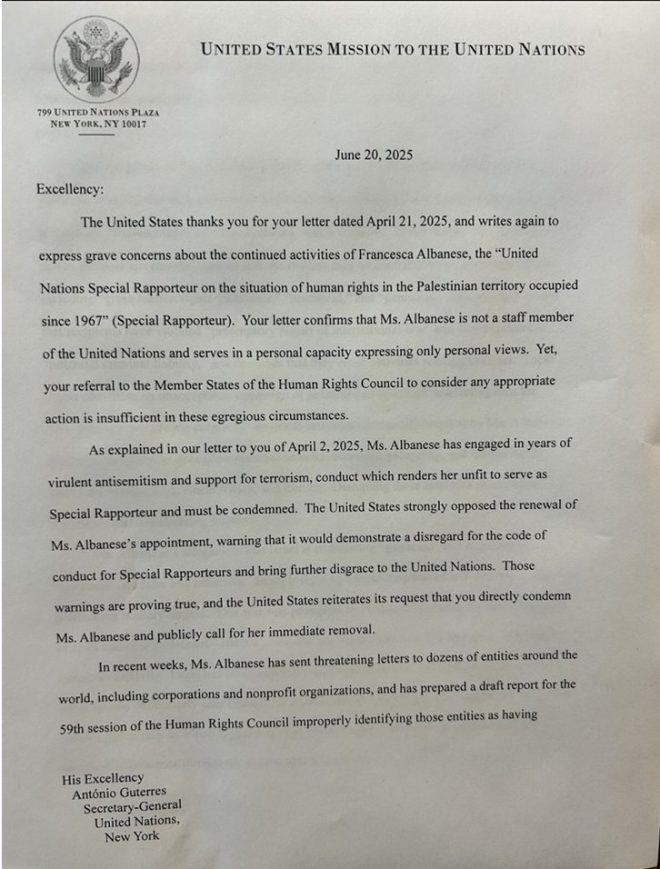 U.S. Demands UN Oust Pro-Hamas Official: A Shocking Move! — U.S. government UN actions 2025, Francesca Albanese controversy, antisemitism accusations United Nations