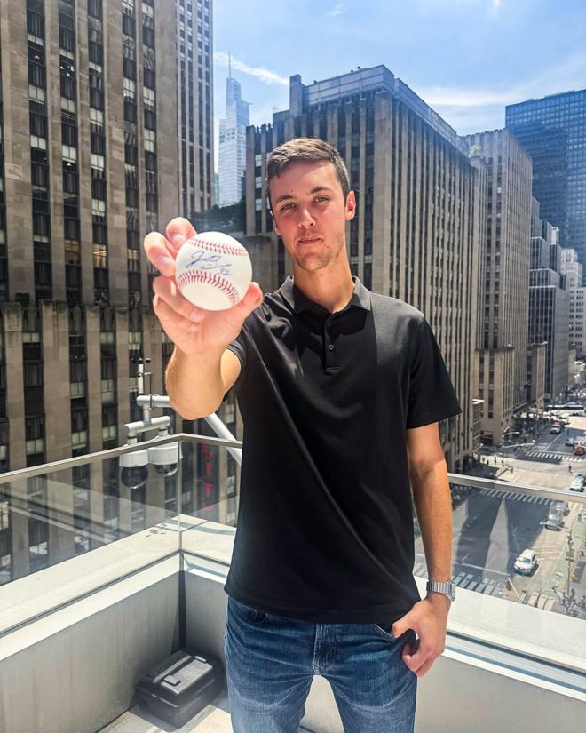Win a Signed Baseball from Controversial Rookie Star! — baseball signed by Jacob Misiorowski, Brewers rookie giveaway, win baseball memorabilia 2025