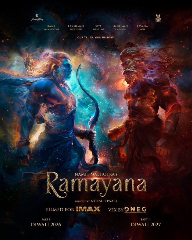 "Rama vs. Ravana: The Epic Battle That Redefines Immortality!"  

Ramayana  
Our Truth. Our History.  

Filmed for IMAX.  
From INDIA for a BETTER World.  
@malhotra_namit @niteshtiwari22 @TheNameIsYash @RanbirKapoor @Sai_Pallavi92 @iamsunnydeol @_ravidubey.   —  Rama vs Ravana epic battle, Ramayana story adaptation, IMAX Ramayana experience