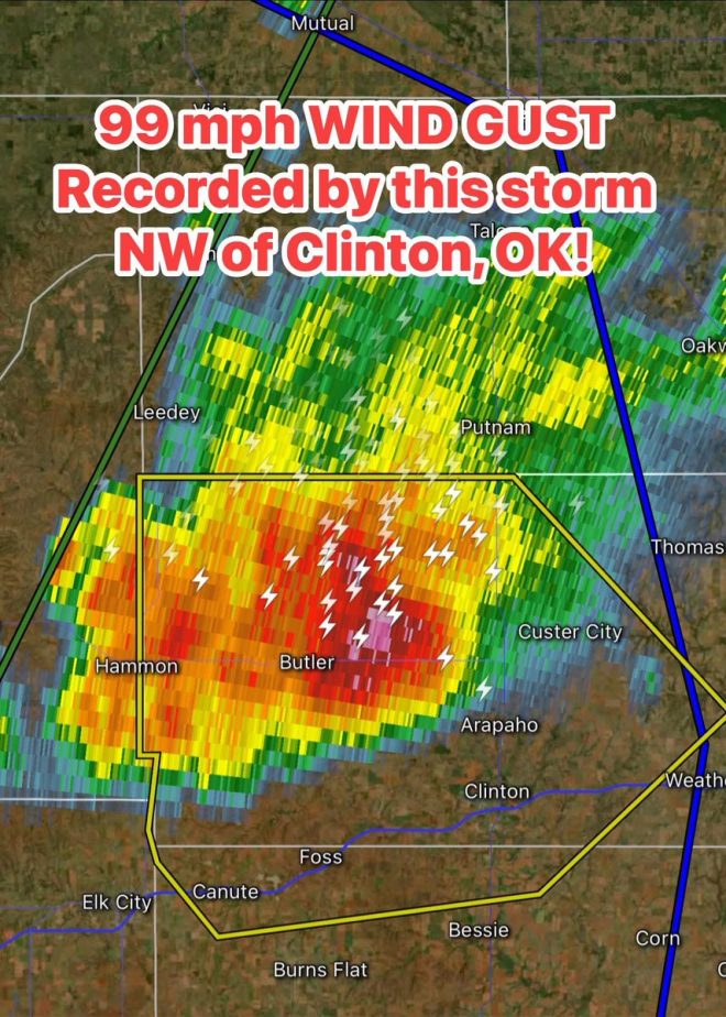 99 MPH Wind Gusts: Is Clinton, OK, Facing Catastrophe? — severe storm alert Clinton Oklahoma, high wind gusts I-40, dangerous weather conditions Oklahoma 2025