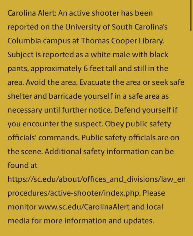 Active Shooter Alert: Chaos Unfolds at USC Library! — active shooter alert USC Columbia, campus safety news South Carolina, emergency response Thomas Cooper Library