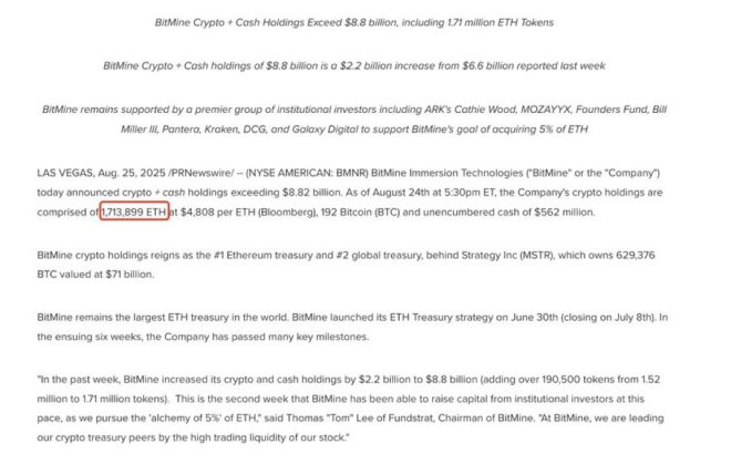 BITMINE's Shocking $883M ETH Buy: Crypto Market Impact? — crypto market news, Ethereum investment trends, Bitmine ETH acquisition