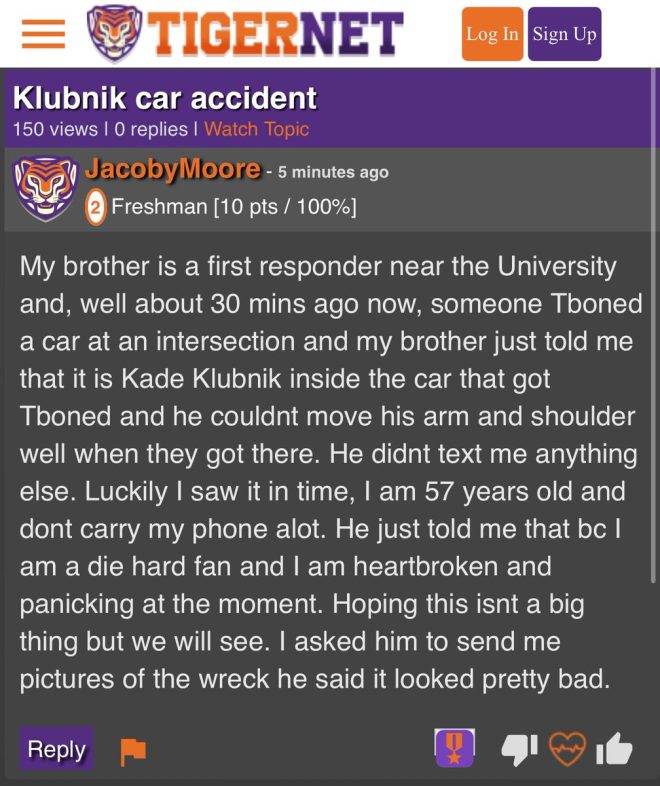 🚨BREAKING🚨 Clemson QB Cade Klubnik Injured in Shocking Crash! — breaking news, Clemson football update, Cade Klubnik injury report