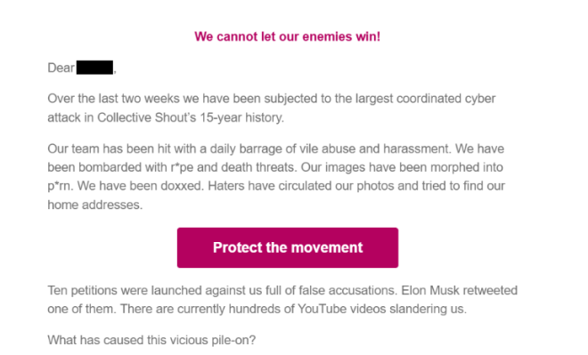 BREAKING: Collective Shout Labels Critics as 'Enemies' —  scoops, urgent news, exclusive report
