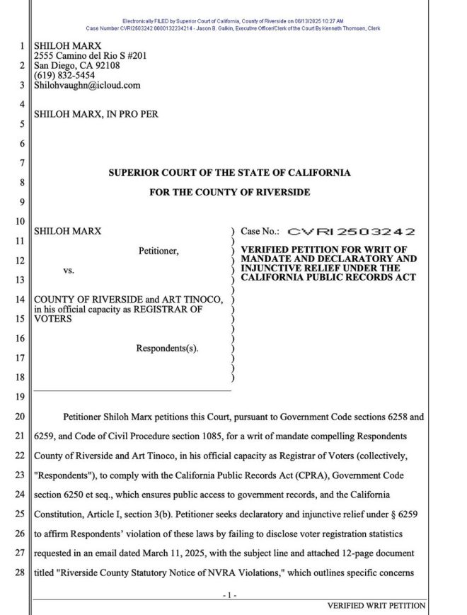 Breaking: Is California Hiding Inactive Voter Records? —  Voter registration transparency, California election integrity, Riverside County lawsuit