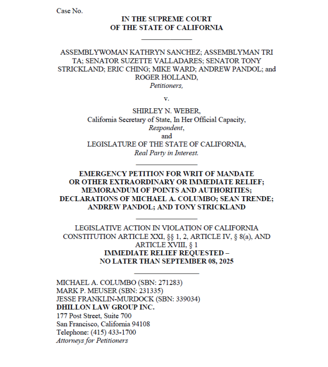 California's Constitution in Crisis: Election Lawsuit Filed! —  California lawsuit special election, Supreme Court ballot initiative challenge, unconstitutional election California 2025