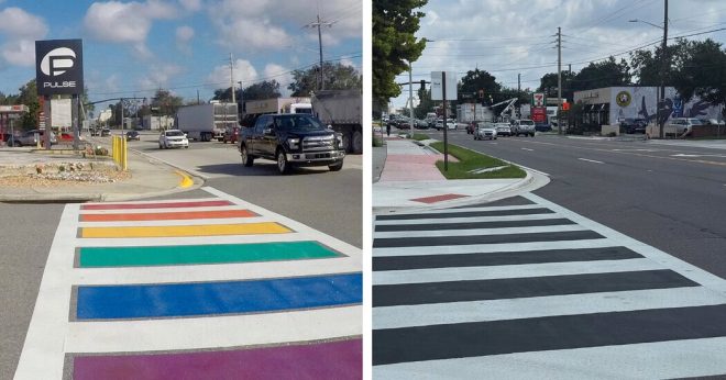 DeSantis Sends Police to Block Rainbow Chalk in Orlando! —  LGBTQ rights Orlando, DeSantis law enforcement actions, rainbow crosswalk controversy