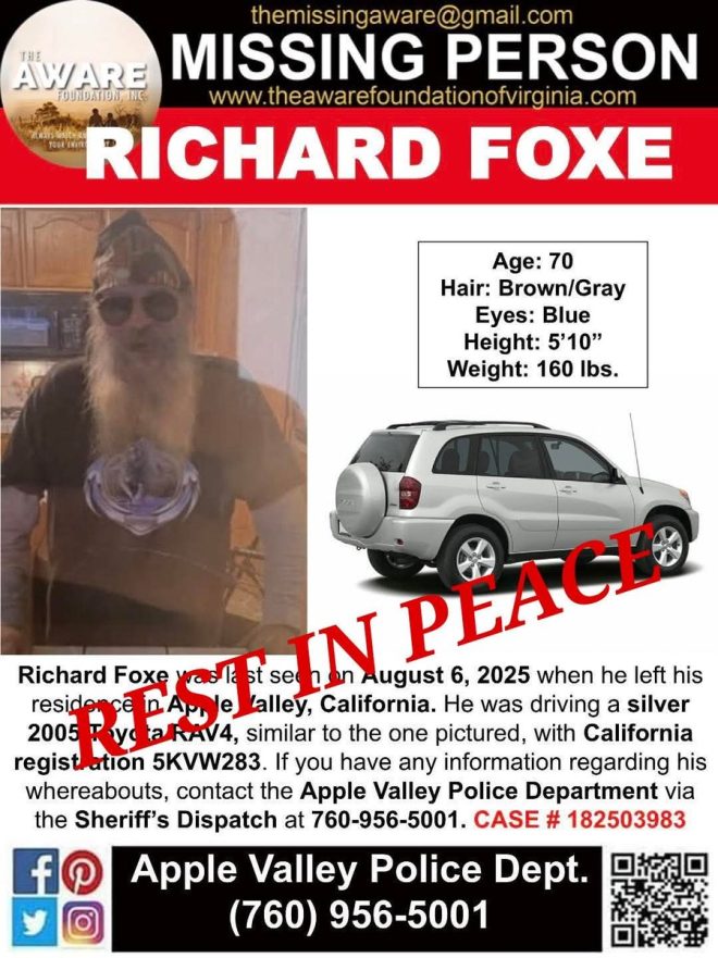 Death Announcement: Richard Foxe Passes Away, Our Deepest Condolences