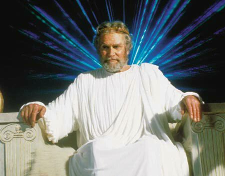 Death of Laurence Olivier, Zeus from 'Clash of the Titans'