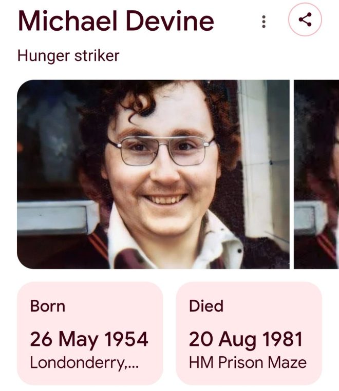 Death of Michael Devine Marks End of Hunger Strike Legacy
