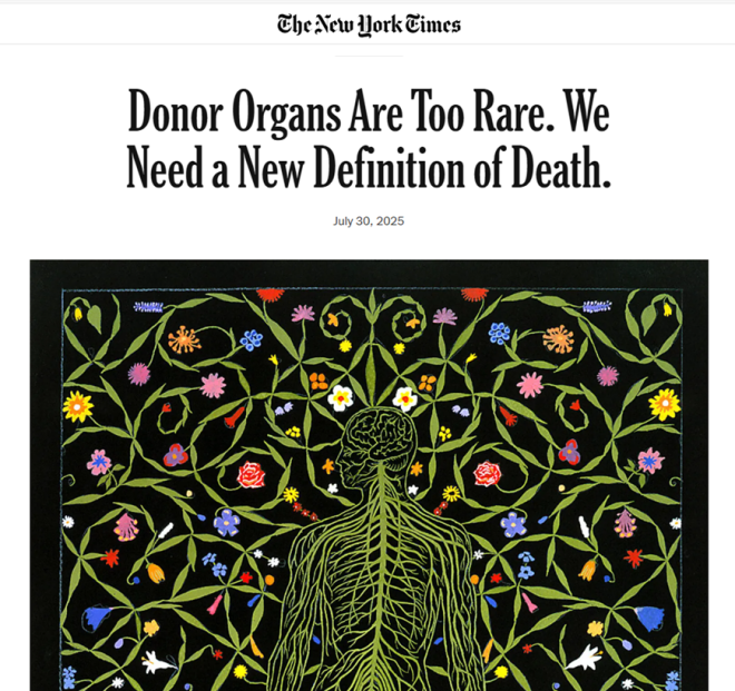 Doctors Propose Shocking Redefinition of Death for Organs — redefining death criteria, organ transplant scarcity, ethical implications of brain death