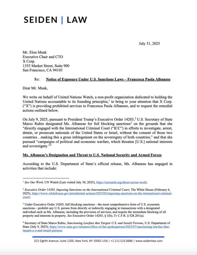 Elon Musk Strips Blue Check from Controversial UN Figure! —  Elon Musk sanctions, Francesca Albanese Twitter ban, Hamas terrorism supporter removal