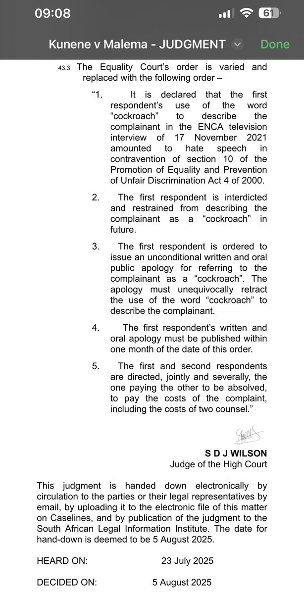 Equality Court Shocks: Kunene's 'Cockroach' Ban Raises Eyebrows! — Kenny Kunene legal ruling, Julius Malema court decision, PEPUDA violation news
