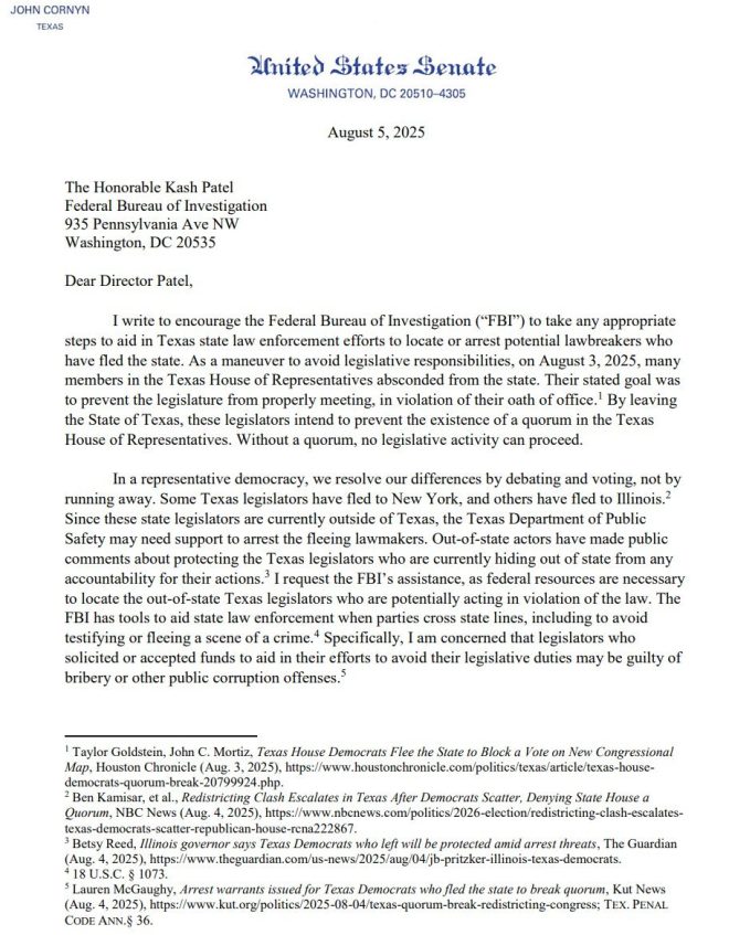 FBI's Patel to Hunt Down Texas Dems: Arrest Warrants Issued! — FBI Texas lawmakers warrants, redistricting arrest news, Kash Patel investigation 2025