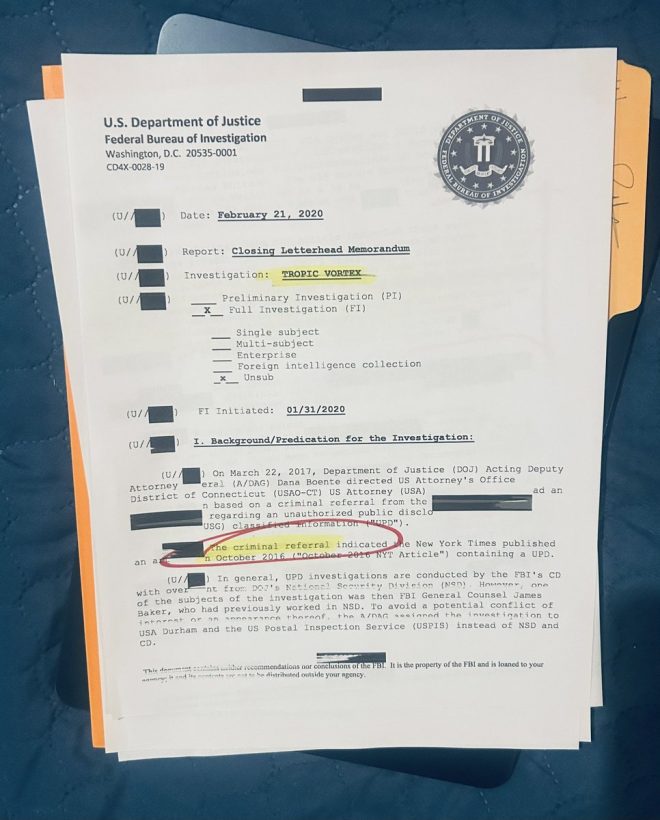 FBI's 'Tropic Vortex': Did Comey Authorize Leaks? — FBI Classified Information Leak, Comey Criminal Investigation 2025, Tropic Vortex Allegations