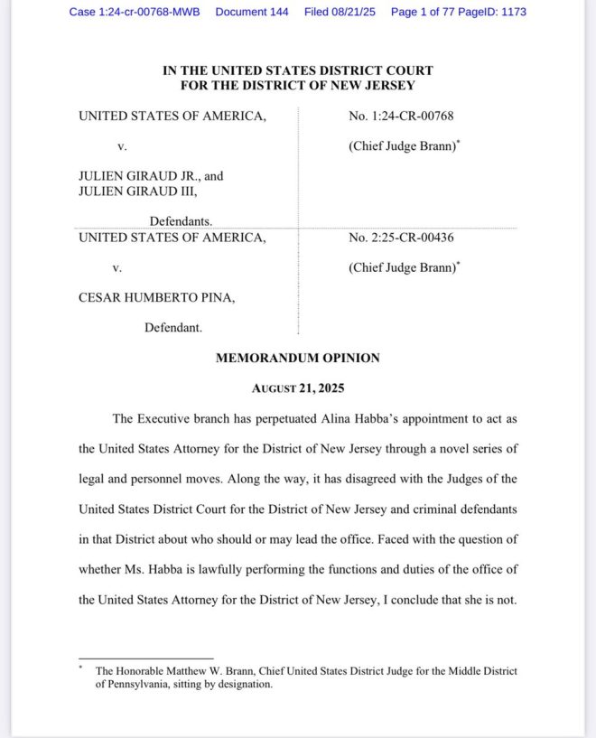 Federal Judge Shocks: Alina Habba's Role as U.S. Attorney Invalidated! —  Alina Habba legal challenges, Federal judge disqualification news, U.S. Attorney appointment controversy