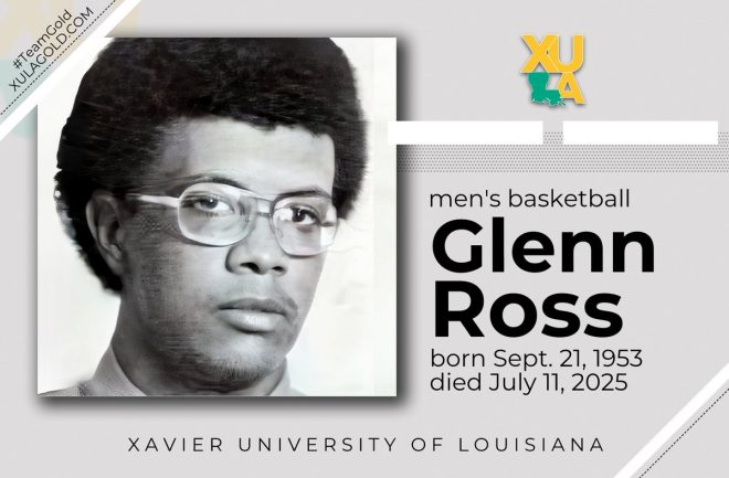 Gold Rush Athlete Glenn Ross Dies at 71: A Great Loss  
TeamGold mourns the death of Glenn Ross, a legendary athlete.  
Hail All Hail XU | NAIAMBB | HBCU | XULA | XULA Centennial  
The Right Way To Play, forever in our hearts.