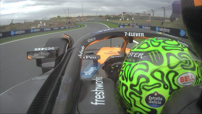 "ISSUE WITH LAP 65/72: LANDO NORRIS FORCED TO RETIRE DUE TO SMOKE FROM CAR! #F1 #DutchGP" — Lando Norris incident, Smoke from car, Formula 1 Dutch Grand Prix