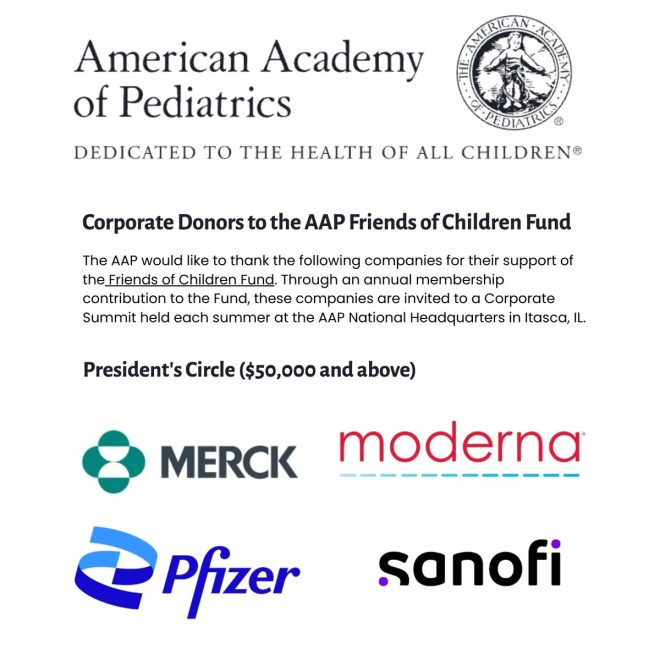Is AAP's Loyalty to Vaccine Makers Undermining Trust? —  corporate influence in childhood vaccinations, AAP corporate donor relationships, vaccine manufacturing and public health 2025