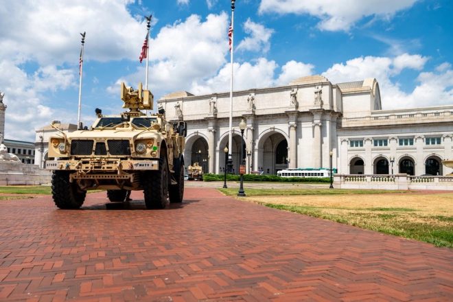 Military Presence at Union Station: What's the Real Agenda? —  Oshkosh Military Vehicle, National Guard Operations Washington D.C., Joint Task Force Security 2025